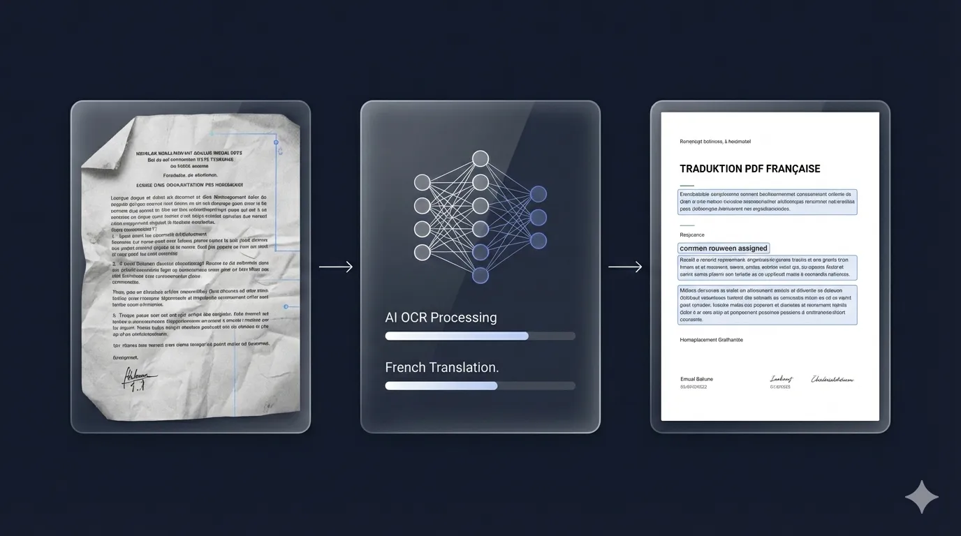 Demonstration OCR pour traduire un pdf en ligne a partir d un document scanne